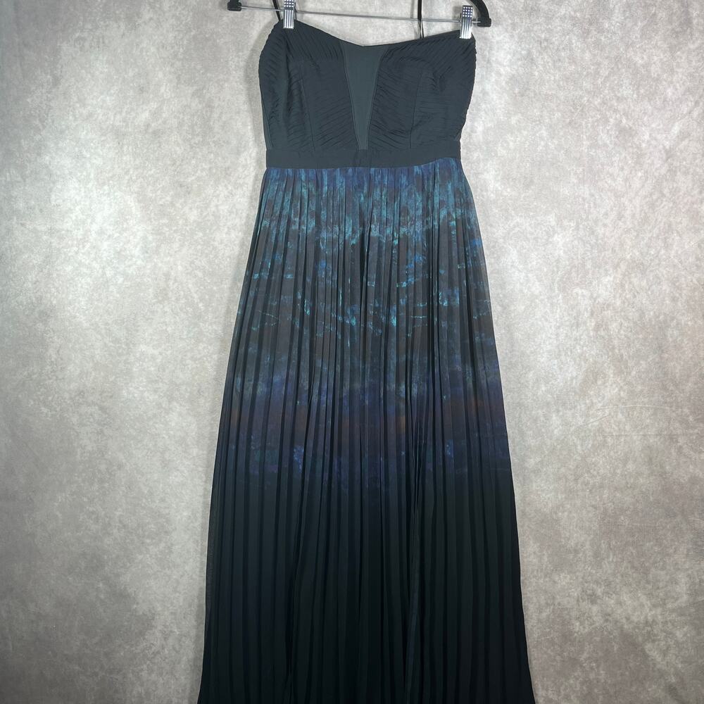 Silence + Noise Fortuna Maxi Dress‎ Womens 2 Black Ombre Strapless Goth Witchy
